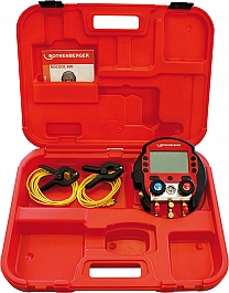 Электронный цифровой манометрический коллектор Rothenberger Rocool 600, 2 температурные клеммы, чемодан Электронный цифровой манометрический коллектор Rothenberger Rocool 600, 2 температурные клеммы, чемодан